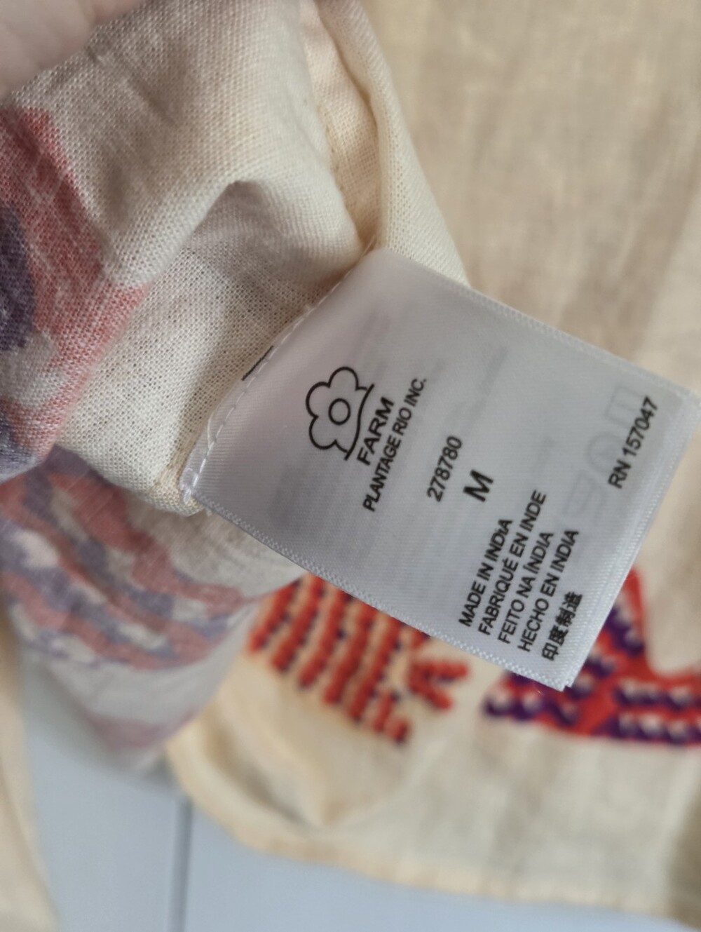 FARM Rio Cream Maxi Wrap Skirt with Red & Purple Sea Motif - Picture 6 of 6